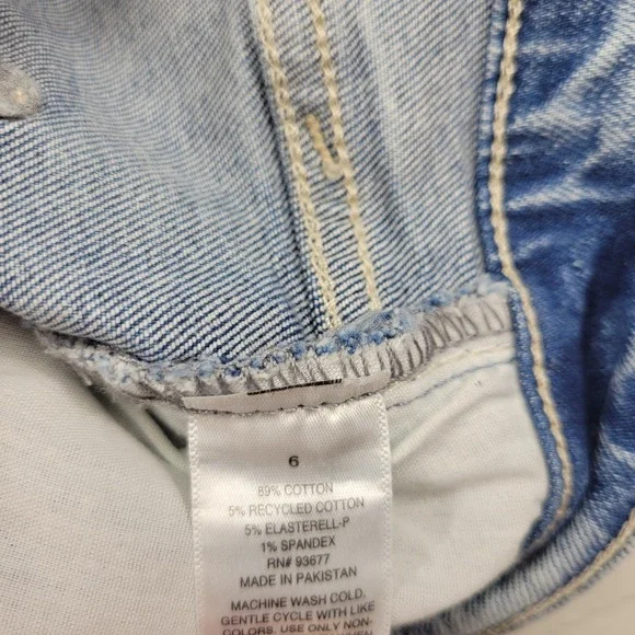 a.n.a high rise‎ straight distressed blue jeans size 6 - Picture 6 of 7